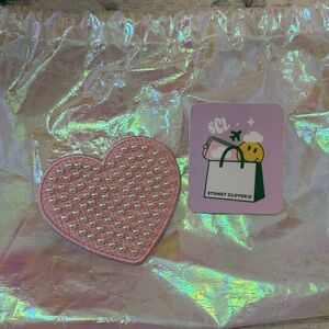Brand New Stoney Clover Lane Pink Heart Patch with Pearls
